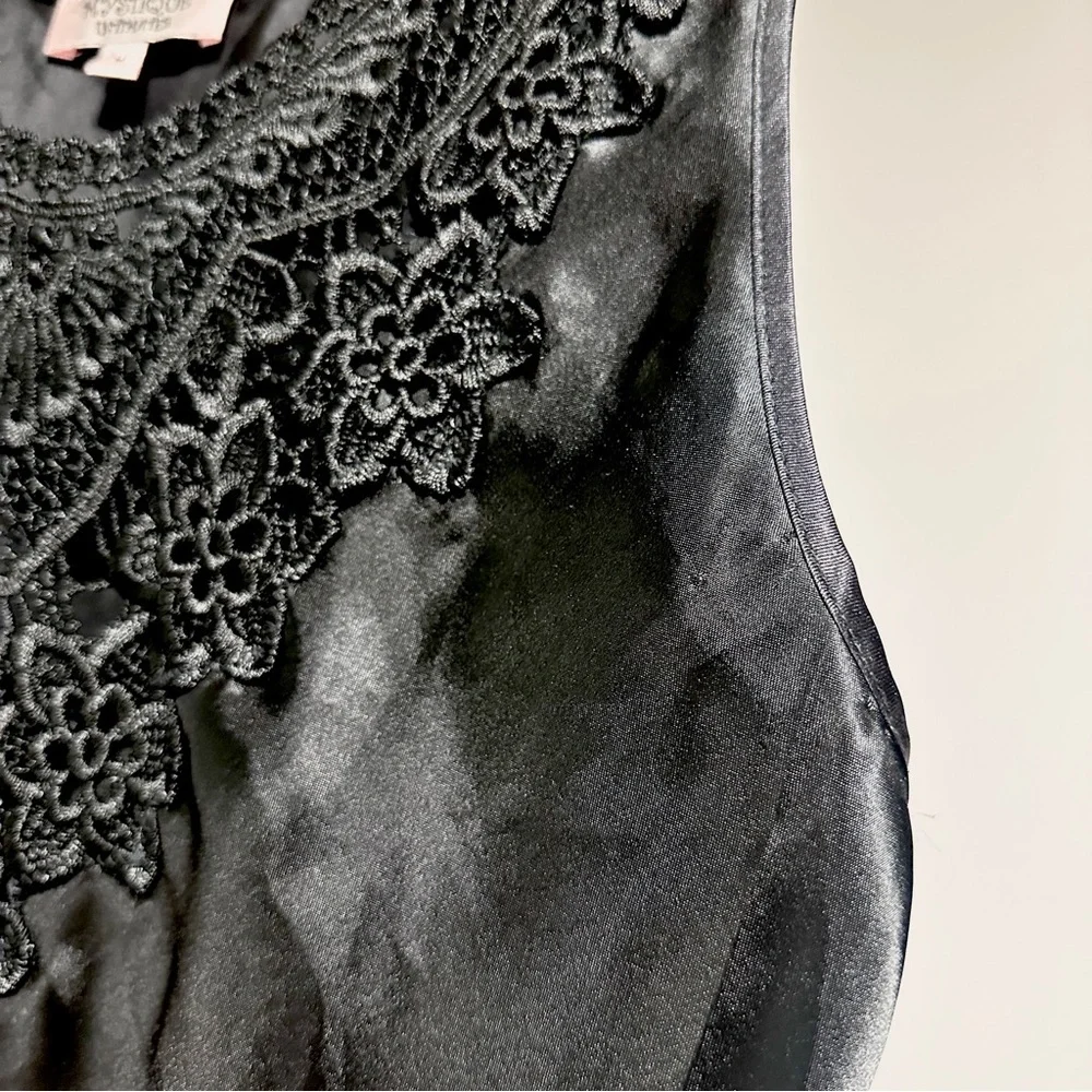 Vintage 90s Black Floral Lace Camisole Women’s Size Medium Party Whimsigoth EUC - Picture 9 of 16